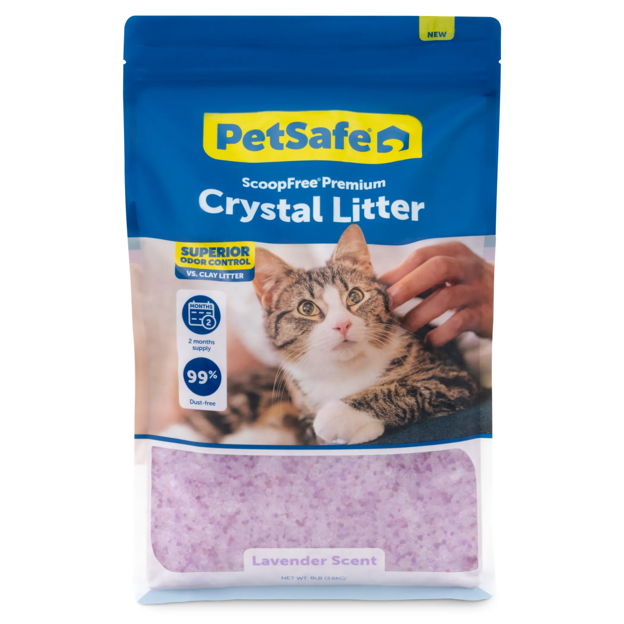 PetSafe Litter Boxes & Litter|Litter-ScoopFree® Premium Crystal Litter 8 lb Bag, Lavender, 1-Pack